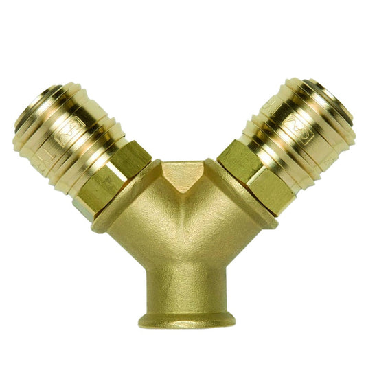 Multi-directional brass quick coupler