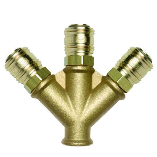 Multi-directional brass quick coupler