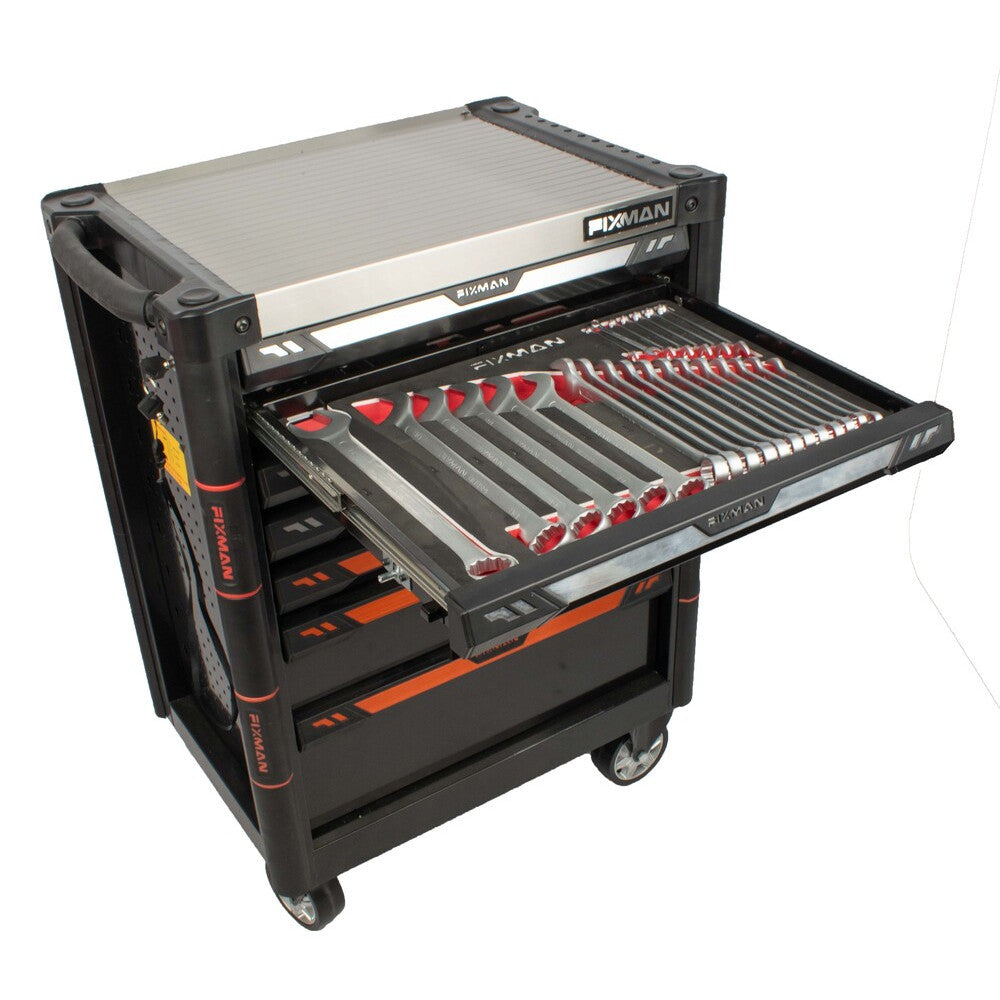Economy line tool cabinet with 145 pieces and 7 drawers with wheels