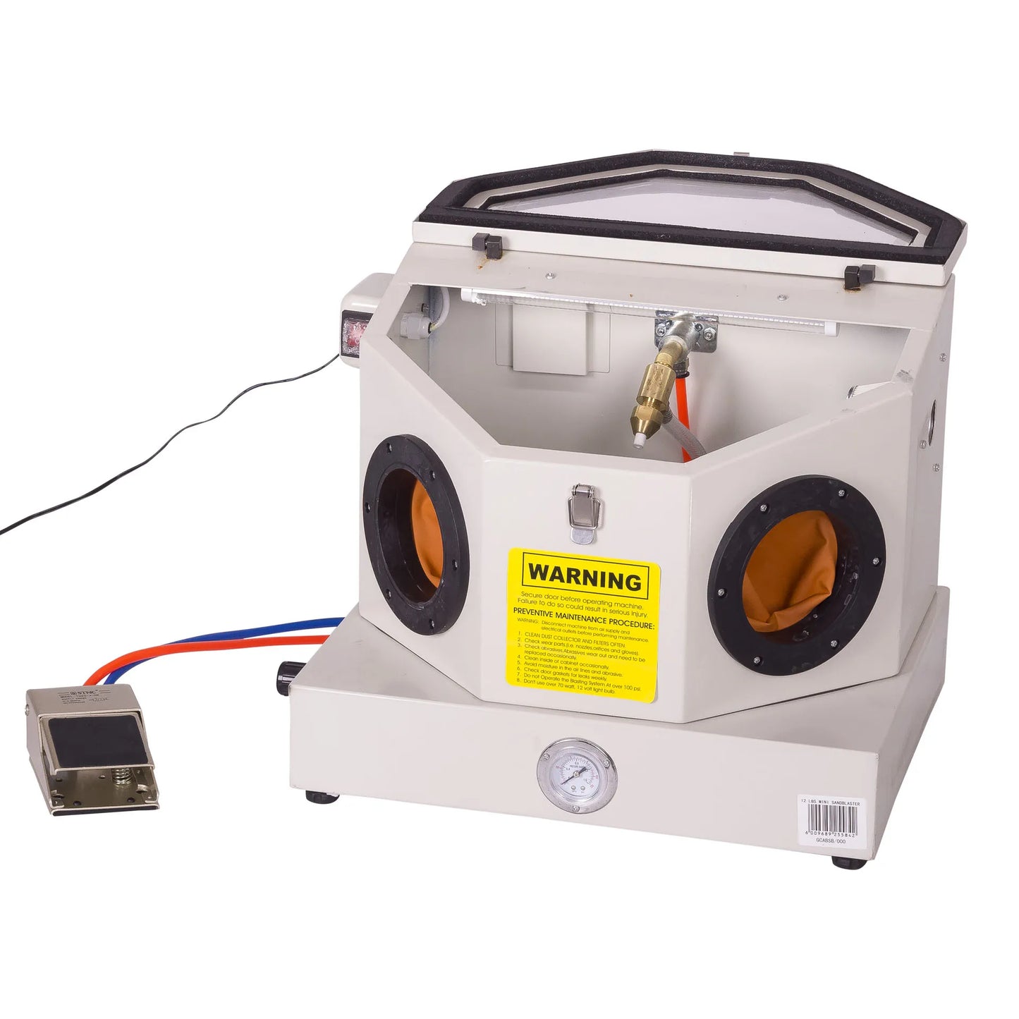 Mini sandblasting cabinet with pedal