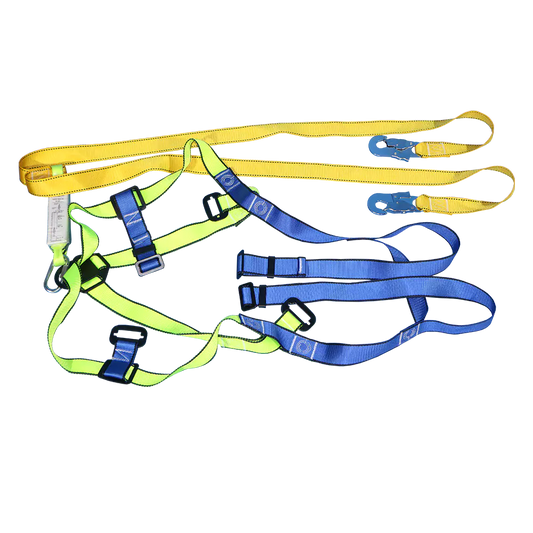 Double Lanyard Full Body Harness with Carabiner