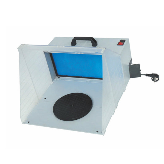 Cabine de pintura com aerógrafo com extrator