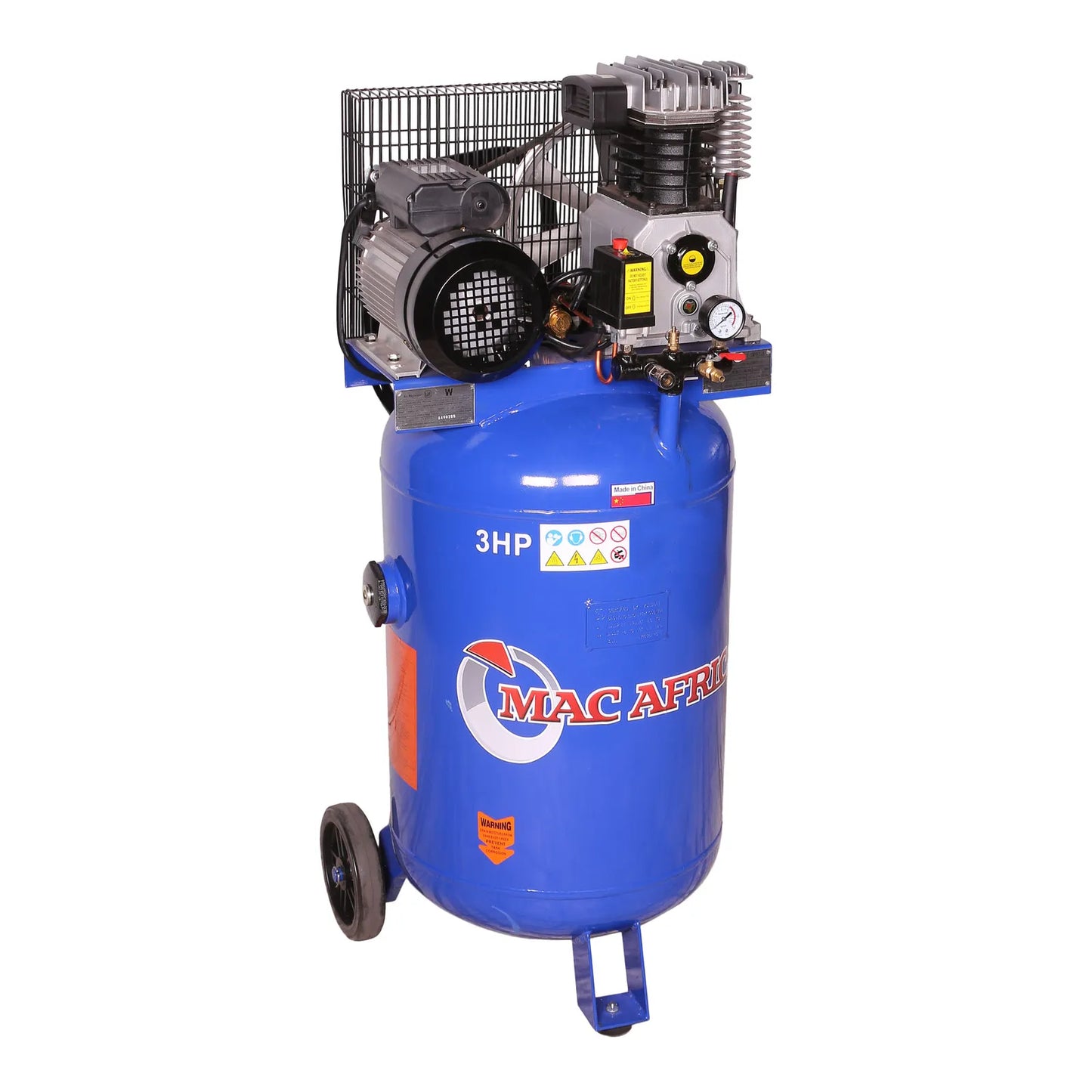 100 litre vertical space saving belt driven compressor, 2.2 KW (3 HP) 230 V