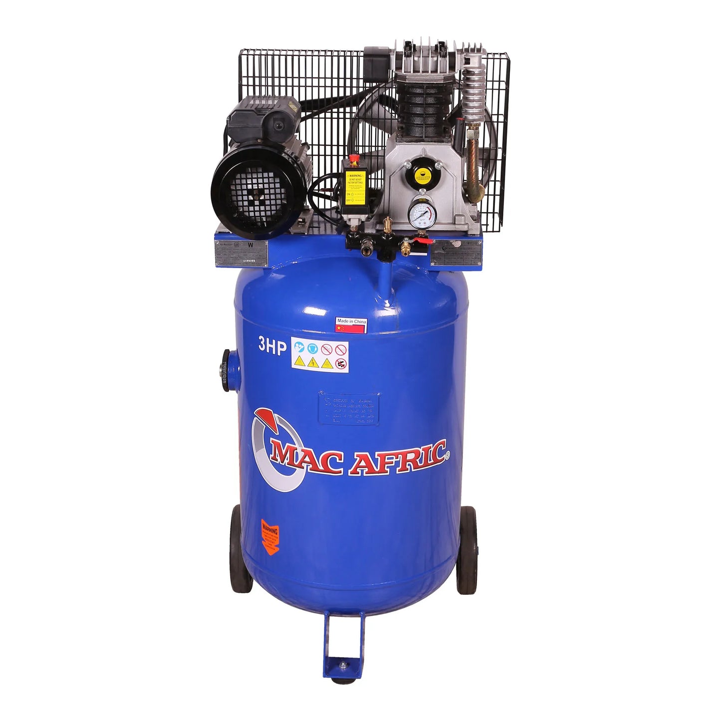100 litre vertical space saving belt driven compressor, 2.2 KW (3 HP) 230 V