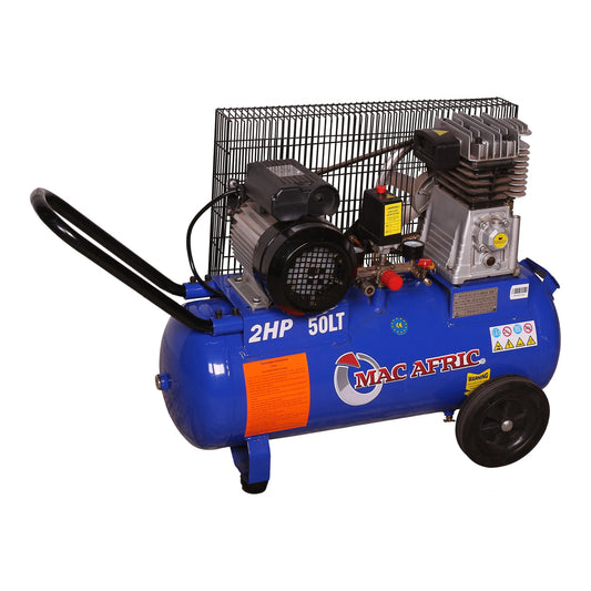 50 litre belt driven compressor, 1.5 KW (2 HP) 230 V