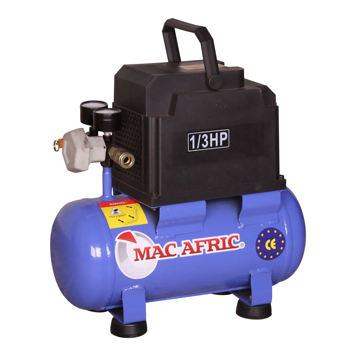 6 liter oil-free air compressor, 0.33 KW (1/3 HP) 230 V