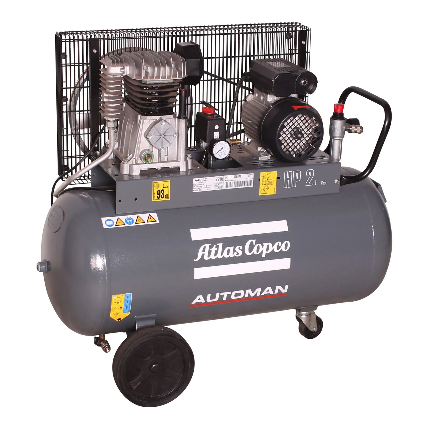 Automan AC 20 E 90L 1.5 KW (2 HP) Belt Driven Mobile Air Compressor