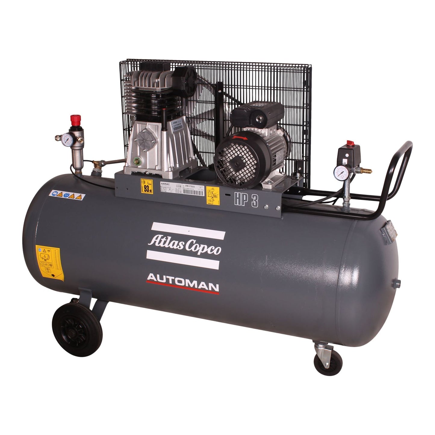 Belt-driven mobile air compressor Automan AC 30 E 200L 2.2 KW (3 HP) 230 V