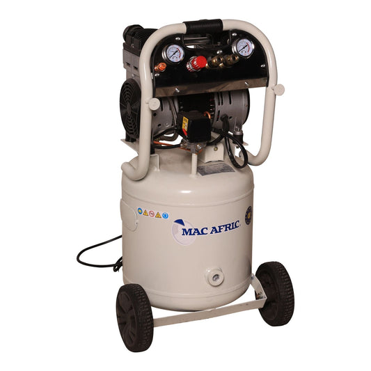 40 liters vertical oil-free silent air compressor, 1.5 KW (2 HP) 230 V