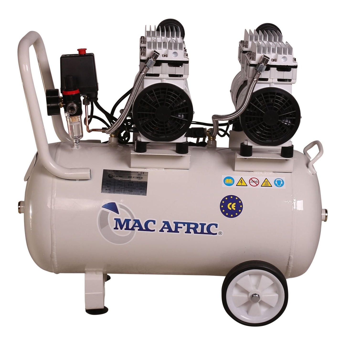 Silent compressor 50L oil-free 1.5 KW (2 HP) 230 V