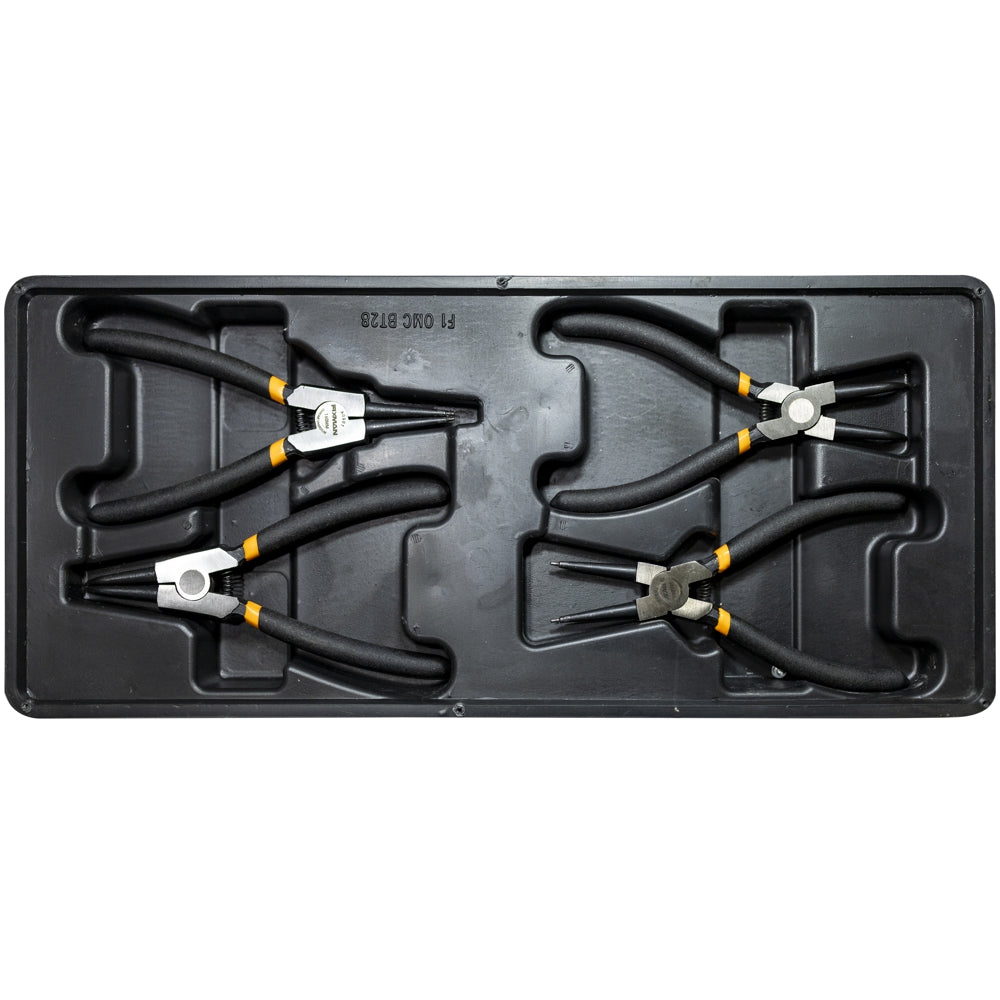 4 Piece Internal and External Circlip Pliers Set with a Tray