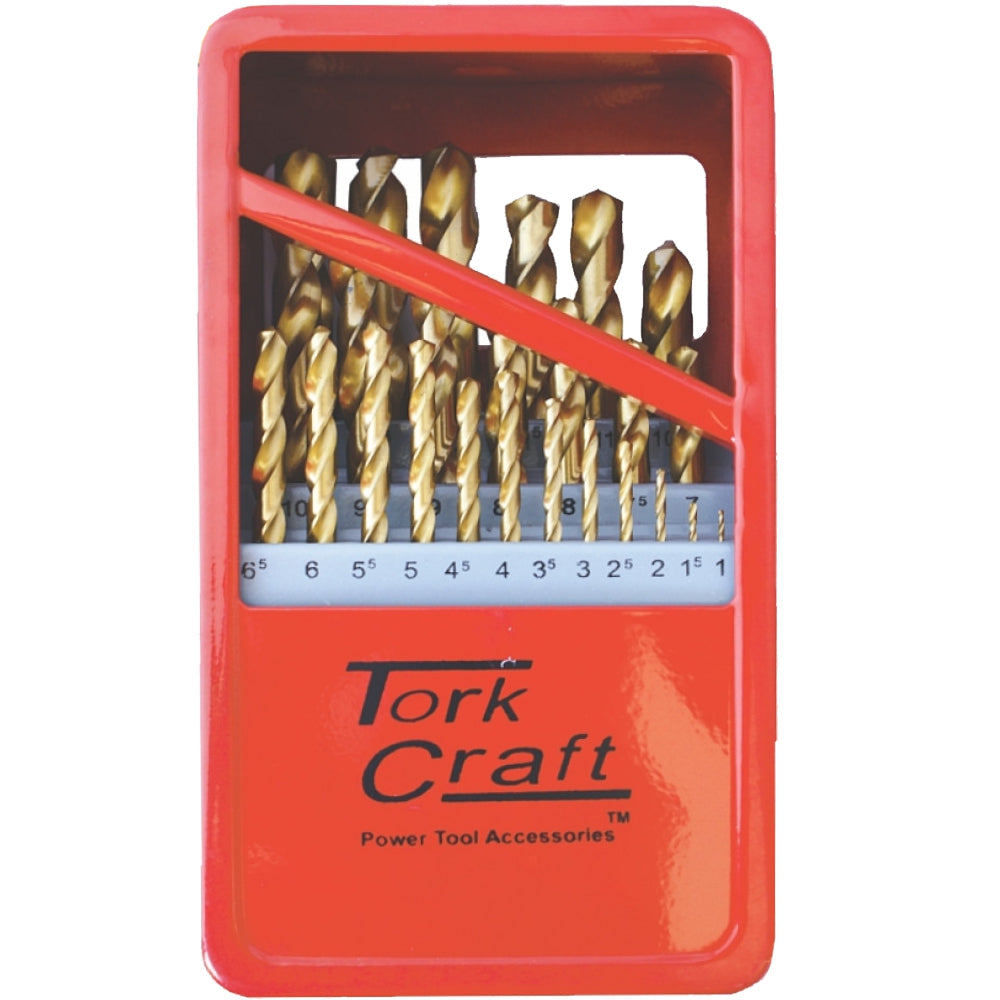 25 Pieces TiN Coated HSS Drill Bit Set