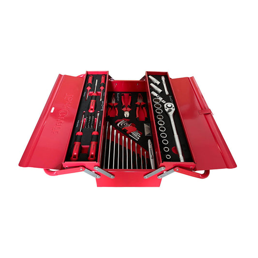 71-piece compact cantilever tool set with metal case