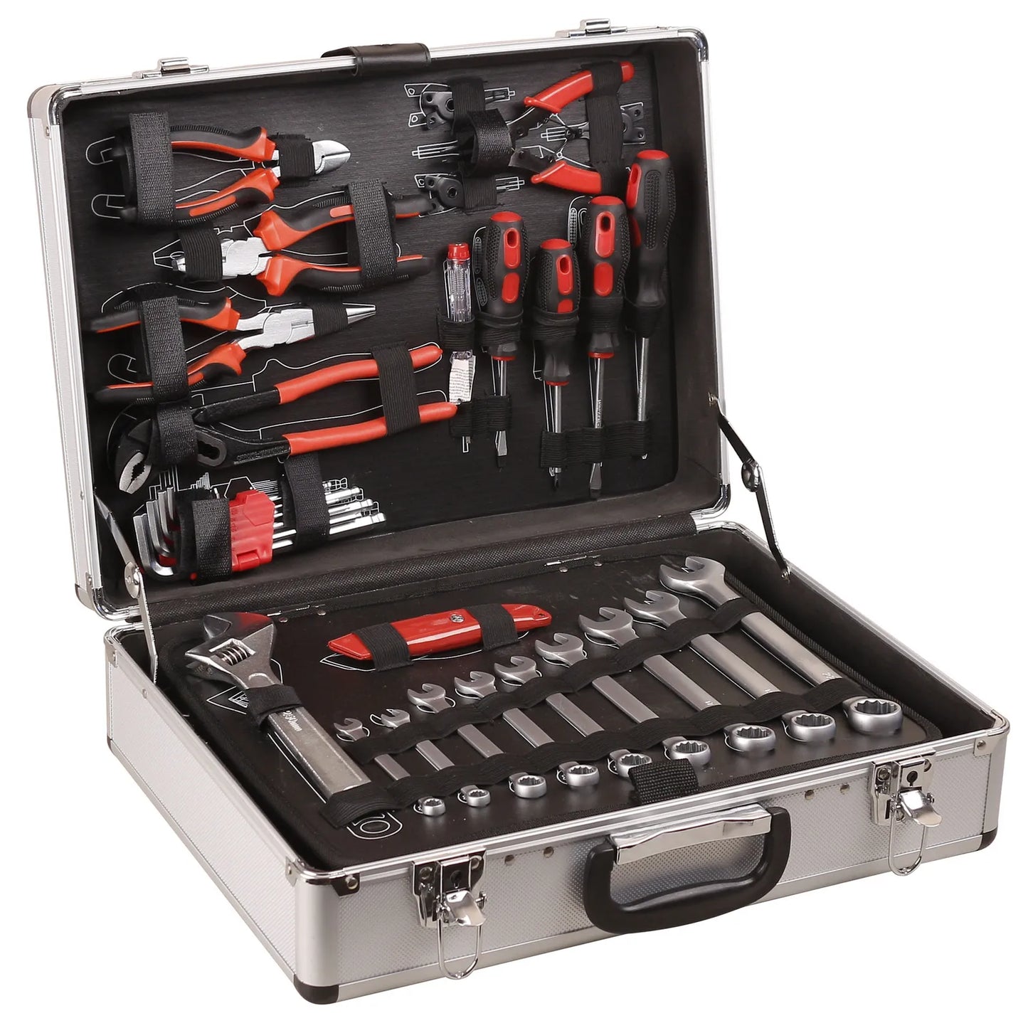 122-piece tool set with aluminum case