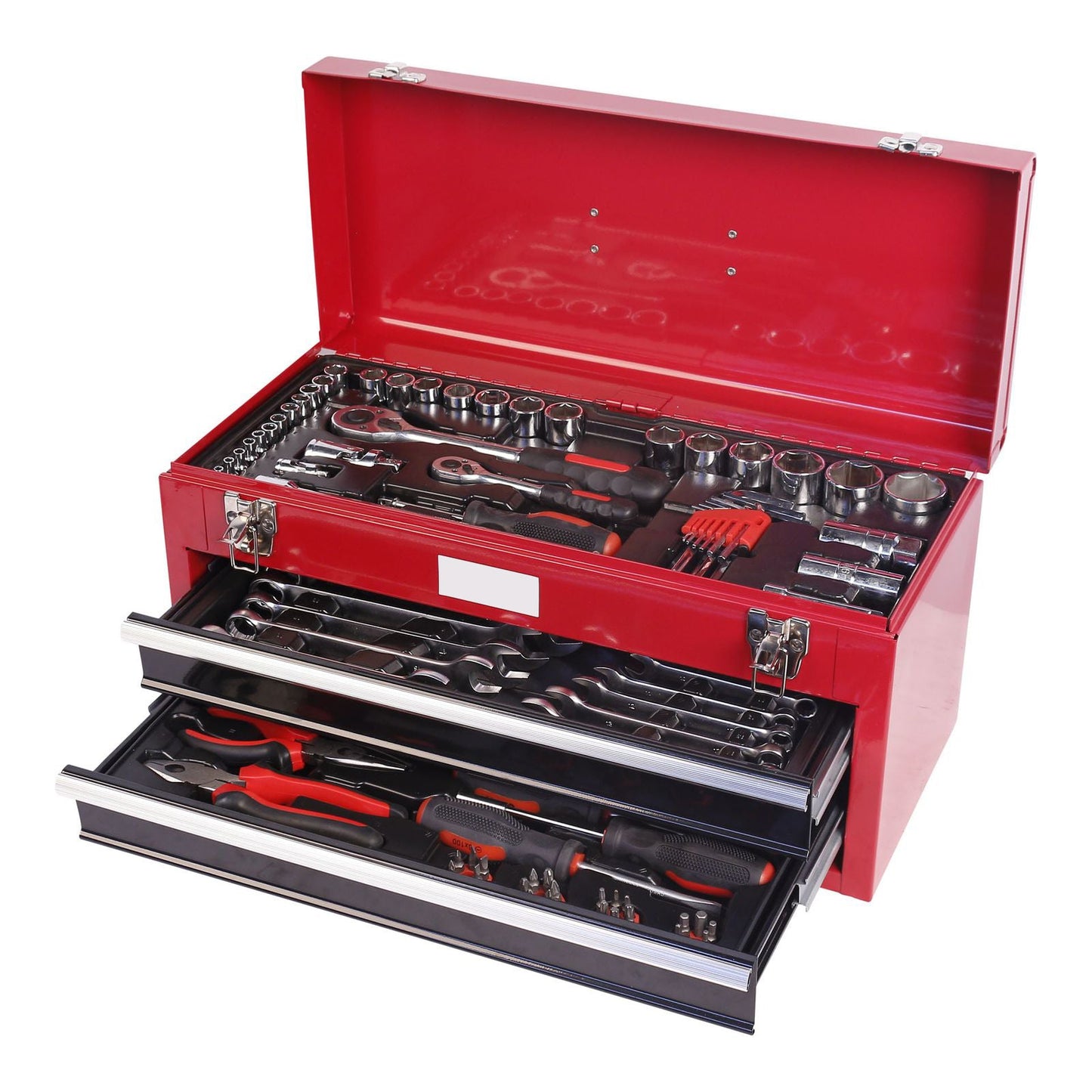 90-piece tool set with metal case with drawers
