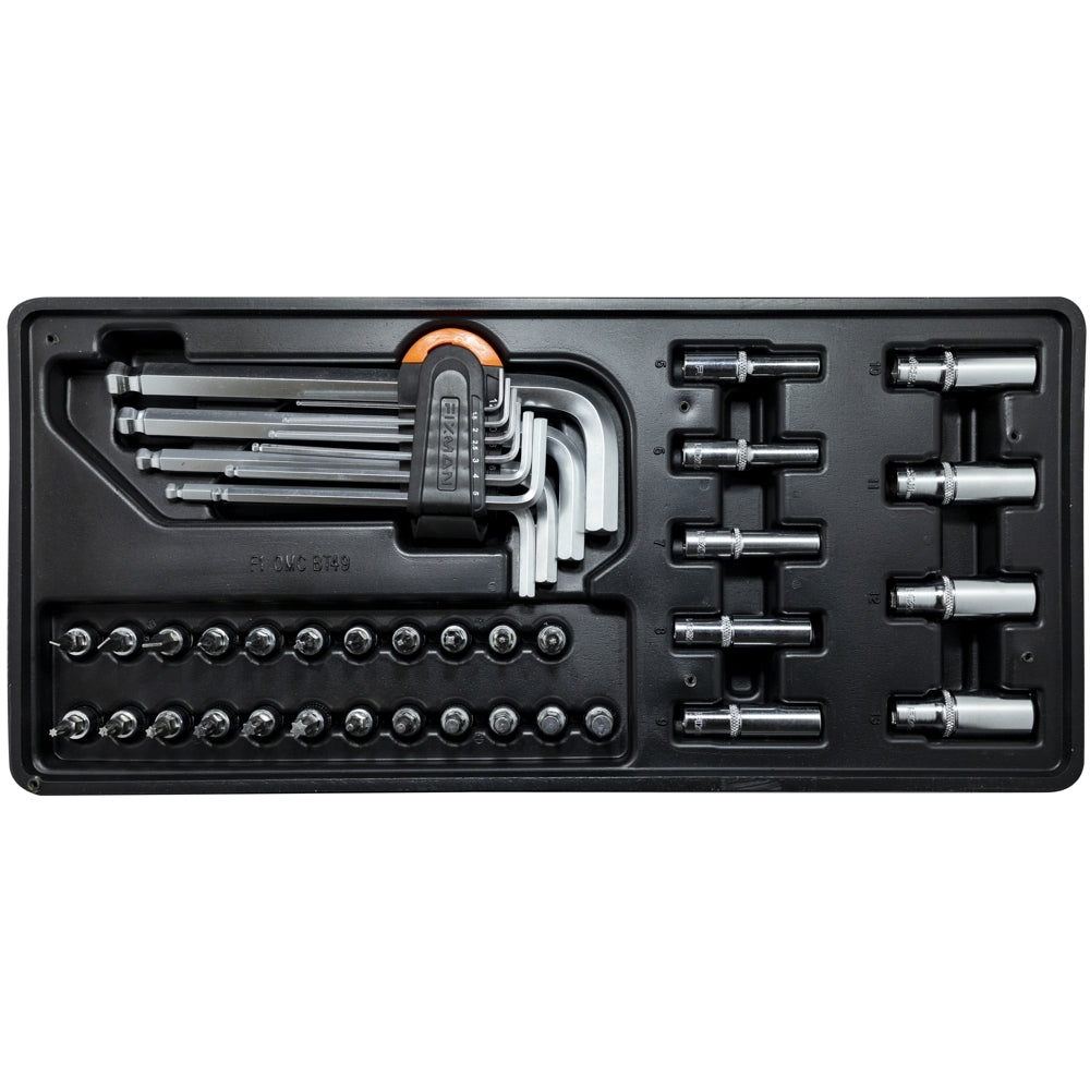 33-piece ratchet and allen wrench set with tray