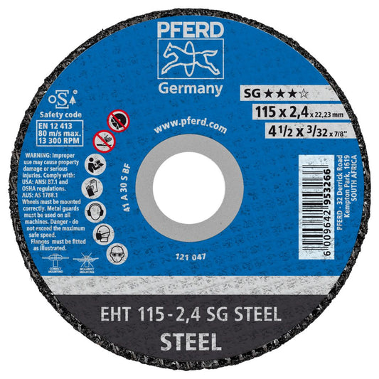 EHT cutting disc 115x2.4x22.23mm SG STEEL performance line flat for steel