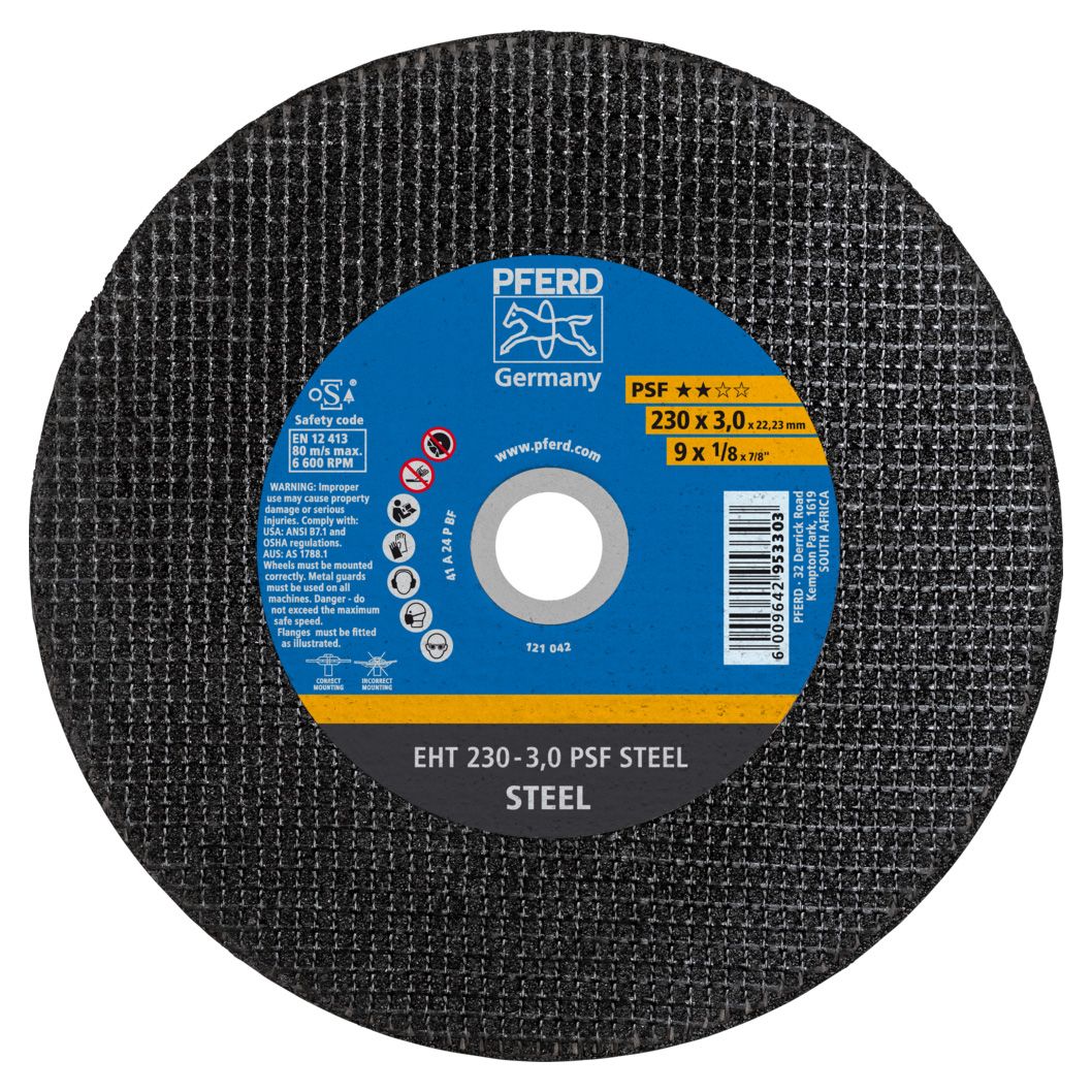 EHT cutting disc 230x3.0x22.23mm flat Universal Line PSF STEEL for steel
