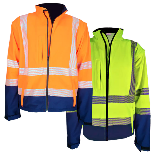 Two-tone softshell jacket with zipped sleeves