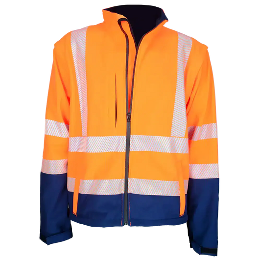 Two-tone softshell jacket with zipped sleeves