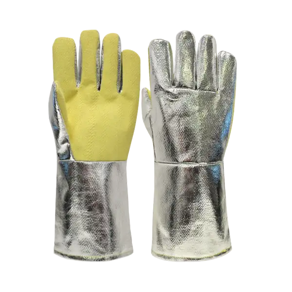 Fire and heat resistant glove in aluminum kevlar