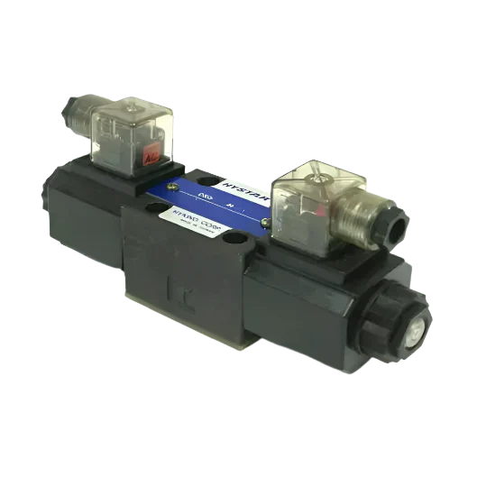 NG6 AC Dual Solenoid Centered Spring Loaded Valve with A and B Blocked with P Open to T in Center