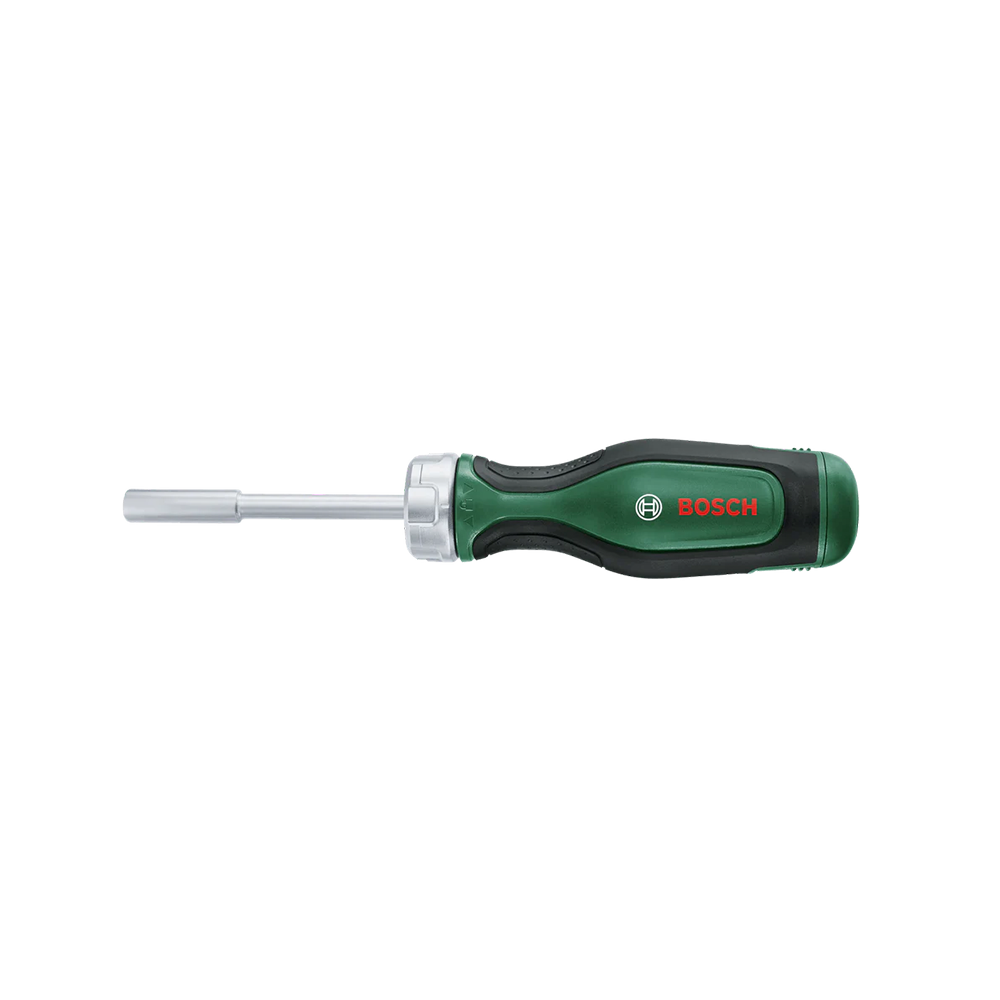 Ratchet screwdriver with 12 bits and magazine