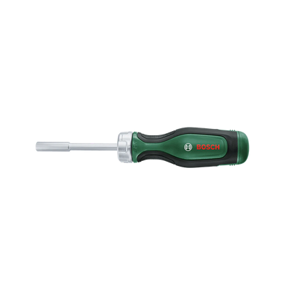 Ratchet screwdriver with 12 bits and magazine