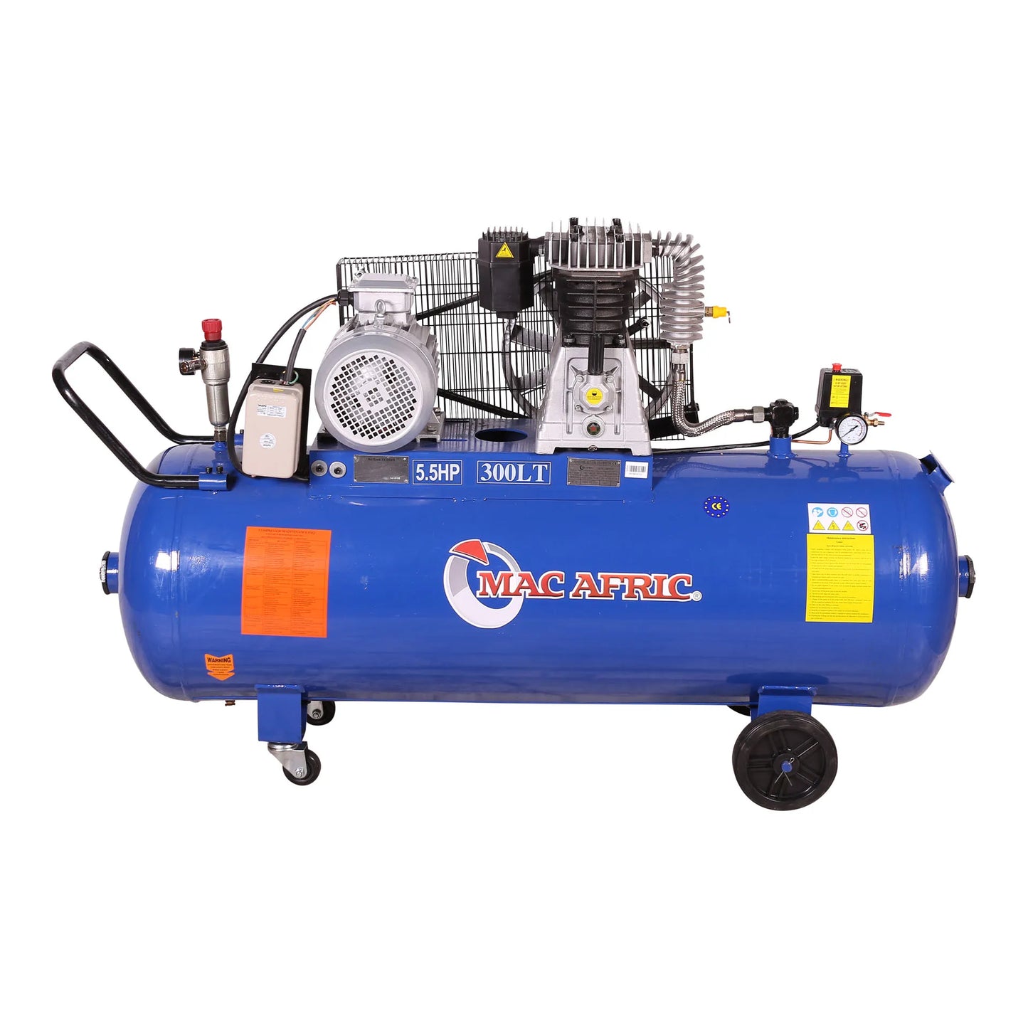300 litre belt driven compressor, 4 KW (5.5 HP) 380 V