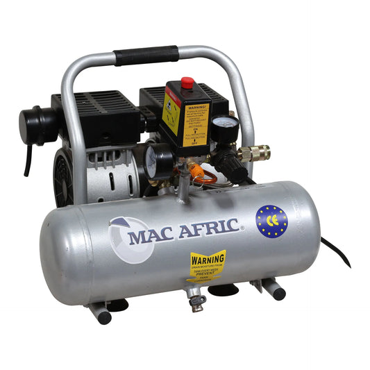 Compressor de ar isento de óleo de 6 litros, 0,75 KW (3/4 HP) 230 V (Tanque de alumínio)