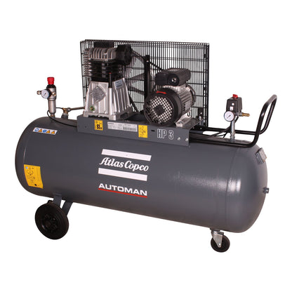 Belt-driven mobile air compressor Automan AC 30 E 200L 2.2 KW (3 HP) 230 V