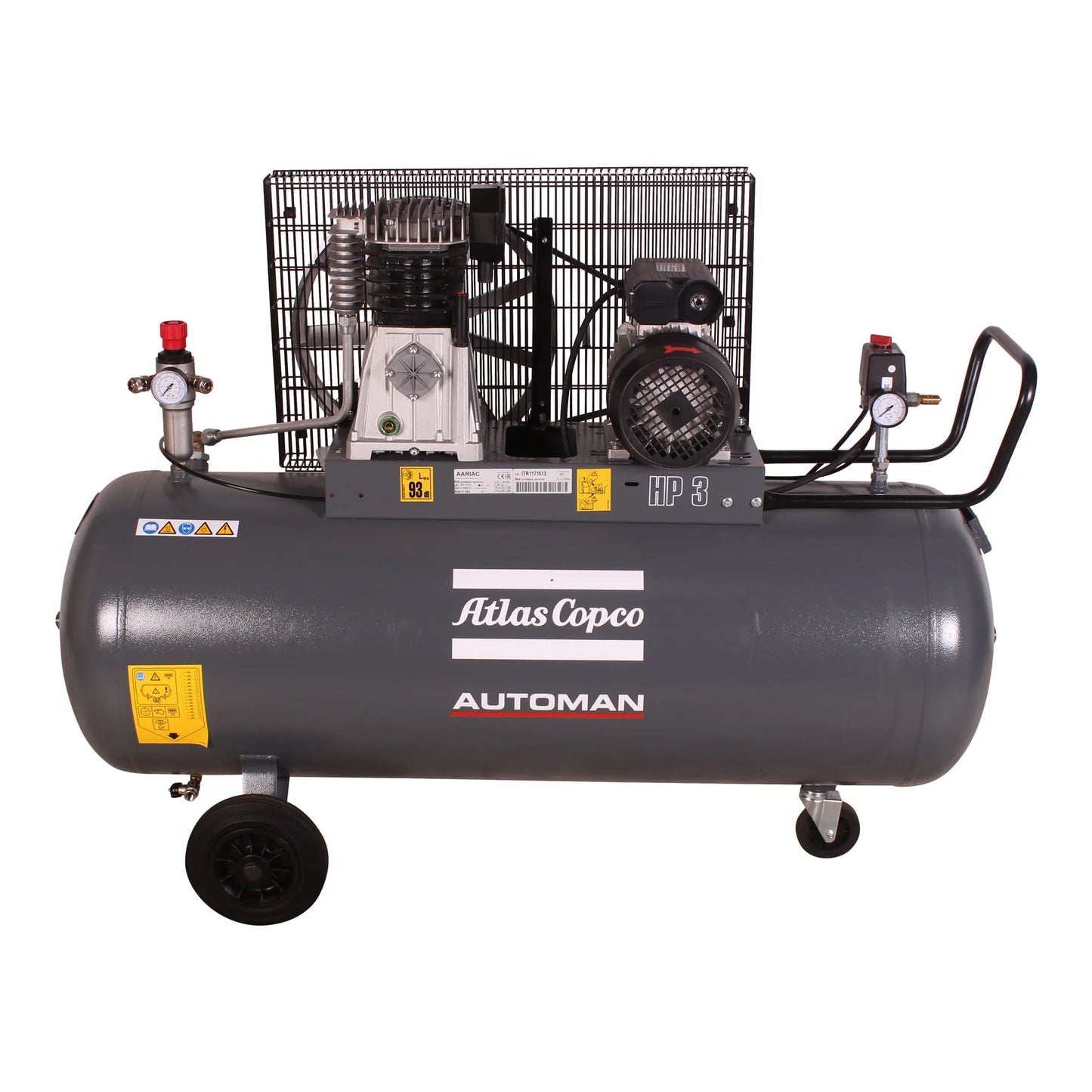 Belt-driven mobile air compressor Automan AC 30 E 200L 2.2 KW (3 HP) 230 V