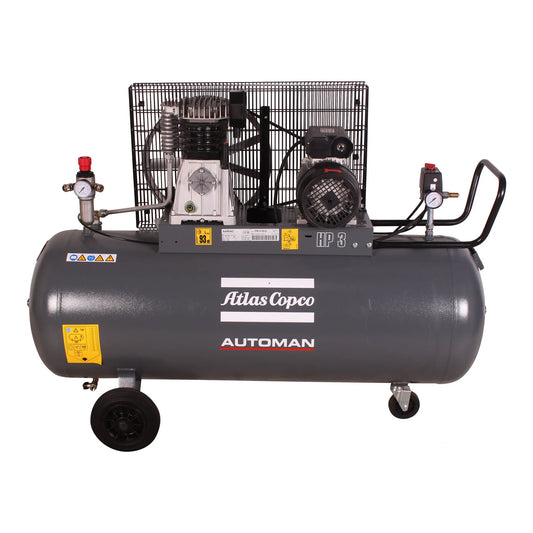Belt-driven mobile air compressor Automan AC 30 E 200L 2.2 KW (3 HP) 230 V