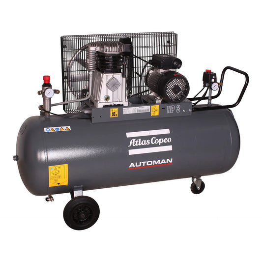 Belt-driven mobile air compressor Automan AC 30 E 200L 2.2 KW (3 HP) 230 V