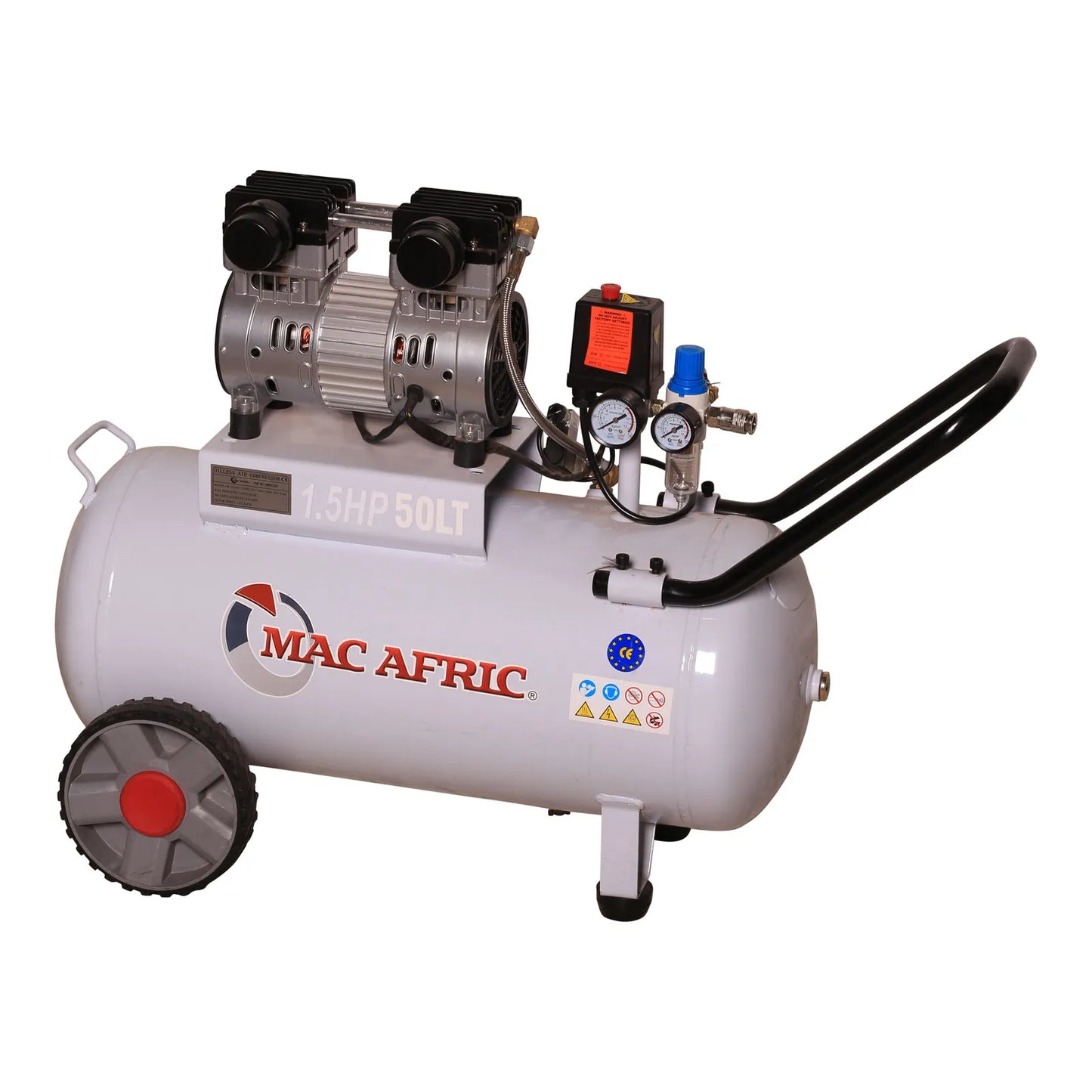 Professional Oil-Free Silent Air Compressor 50 liters 1.1 KW (1.5 HP) 230 V