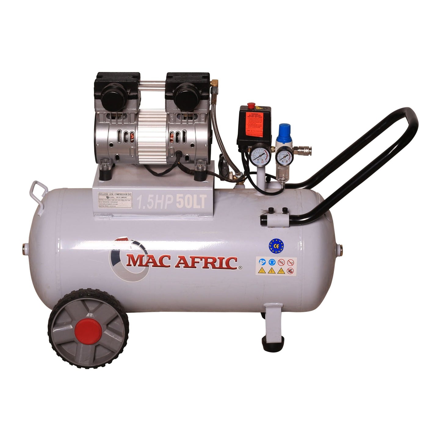 Professional Oil-Free Silent Air Compressor 50 liters 1.1 KW (1.5 HP) 230 V