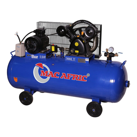 300 litre belt driven V-type compressor, 3.6 KW (5 HP) 380 V