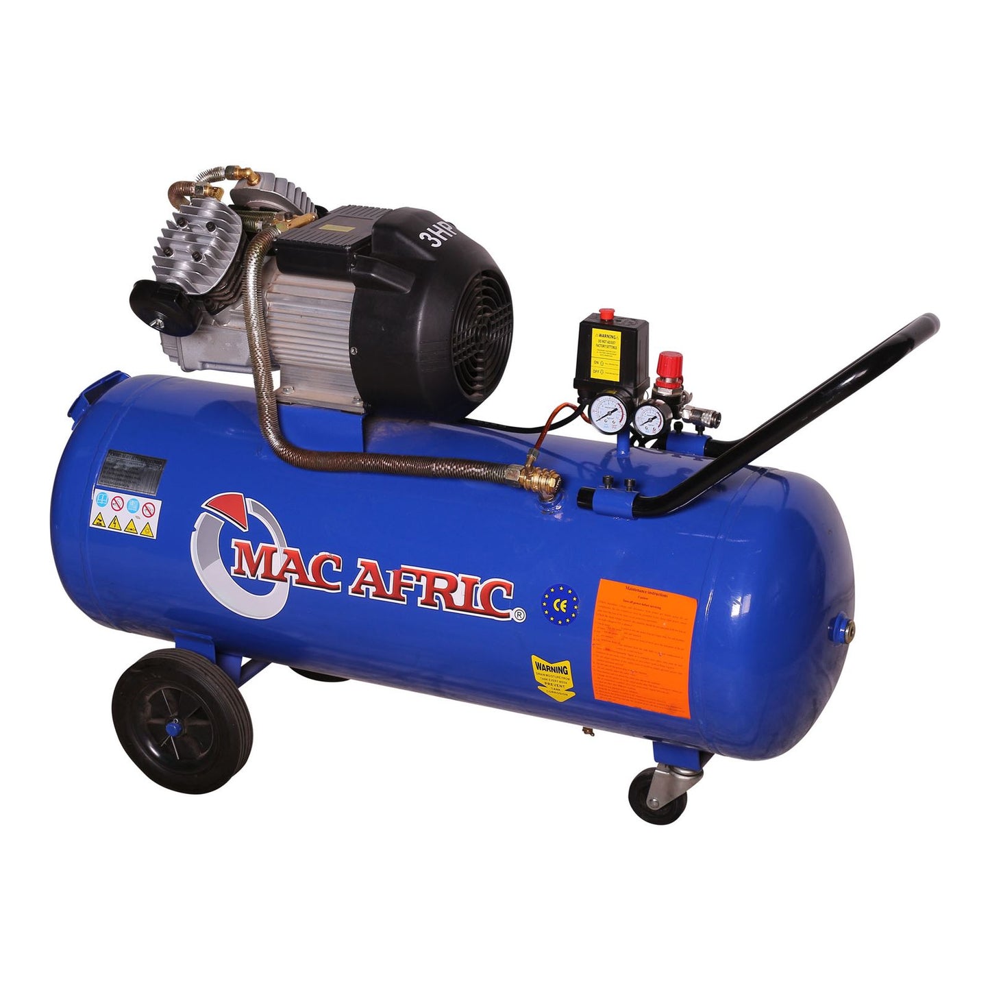 100 litre direct drive V-type compressor, 2.2 KW (3 HP) 230 V