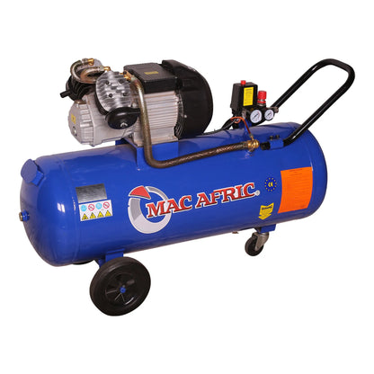 100 litre direct drive V-type compressor, 2.2 KW (3 HP) 230 V