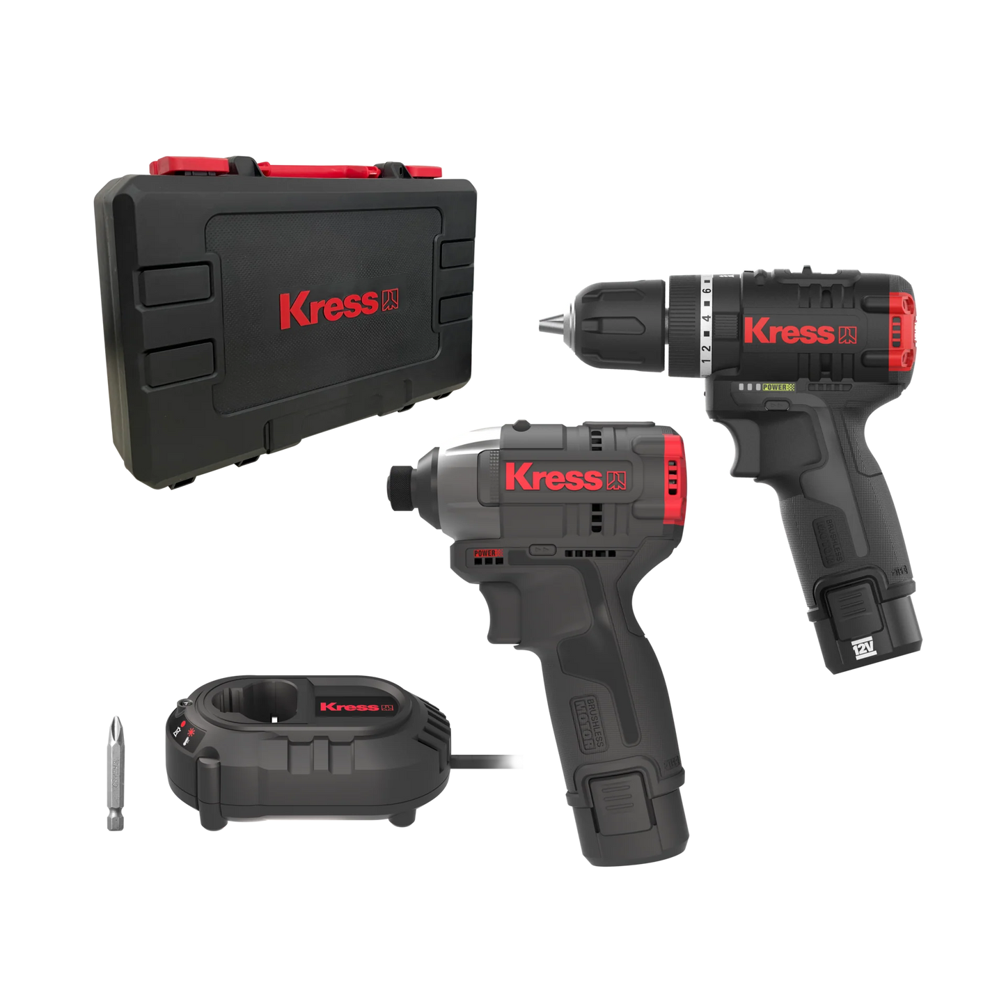 12V Hammer Drill and Impact Wrench Set