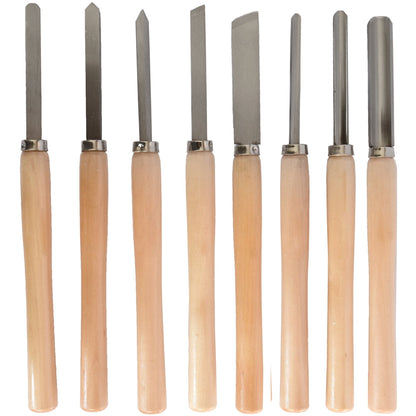 8 Piece Wood Turning Chisel Set in Wooden Box