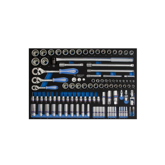 1/4", 3/8" and 1/2" Socket Set in 103-Piece Foam Tray