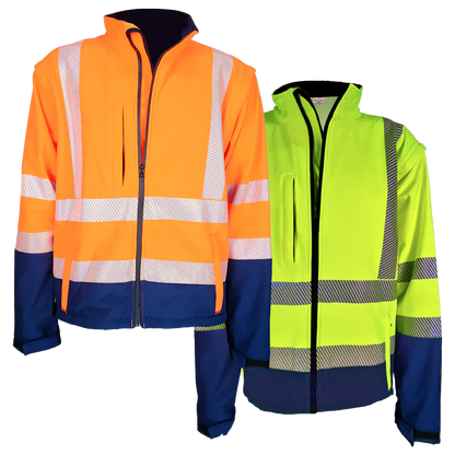 Two-tone softshell jacket with zipped sleeves