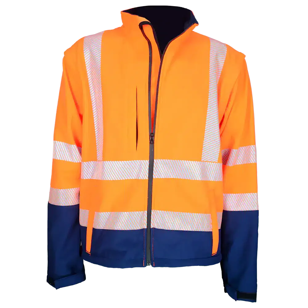 Two-tone softshell jacket with zipped sleeves
