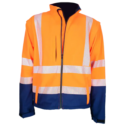 Two-tone softshell jacket with zipped sleeves