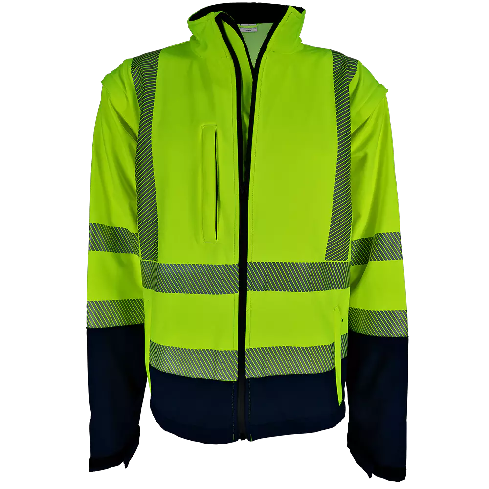 Two-tone softshell jacket with zipped sleeves