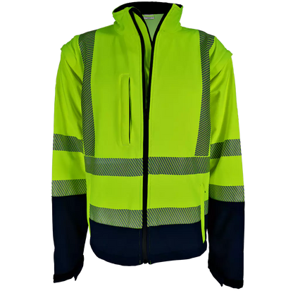 Two-tone softshell jacket with zipped sleeves