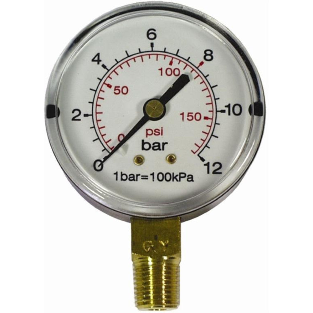 1/4" BSP Bottom Pressure Gauge 63mm